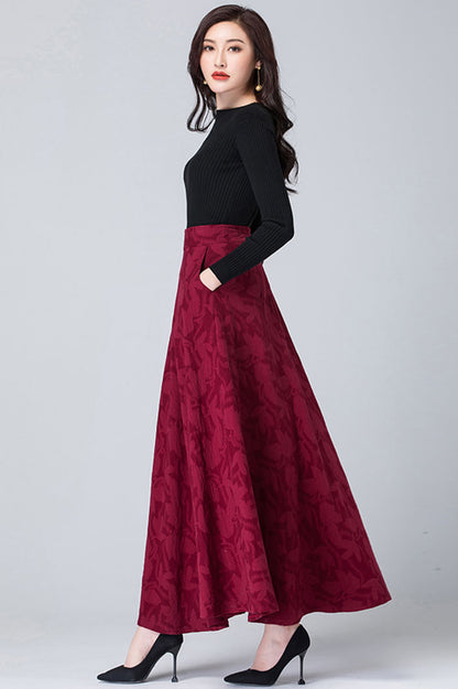 A-Line Swing Cotton Linen Skirt 4112