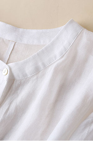 Simple Thin New Summer Women Linen Shirt 3598