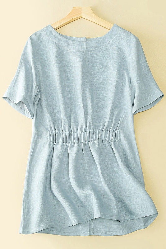 New Fashion Summer Linen Casual Short Sleeve Tops 3660