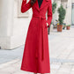 Red Long Handmade Wool Coat 3984