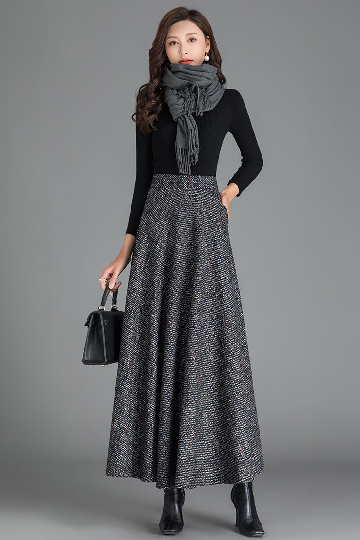 Autumn Winter Elastic Waist Wool Skirt 3787 – XiaoLizi