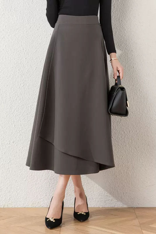 Asymmetrical A-Line Long Skirt 4099