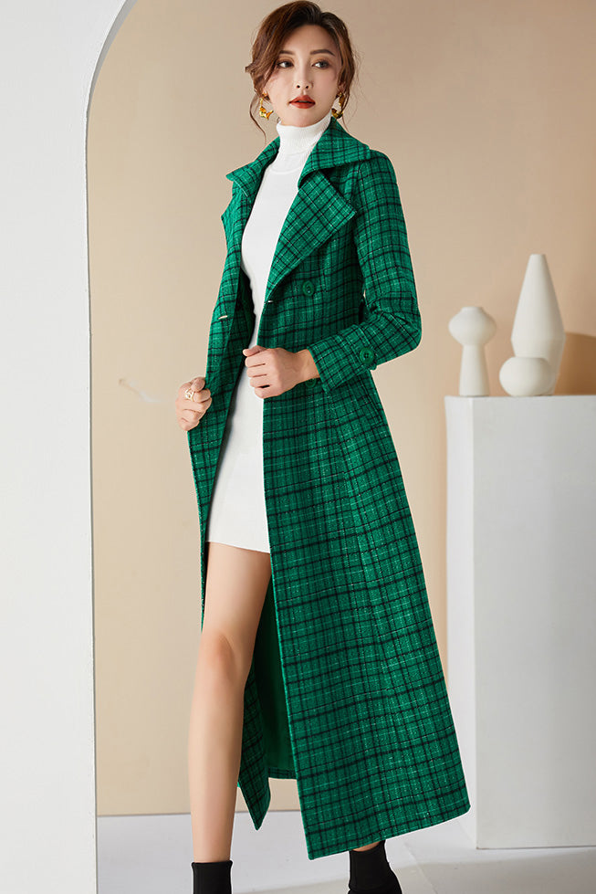 Green tartan coat outlet womens