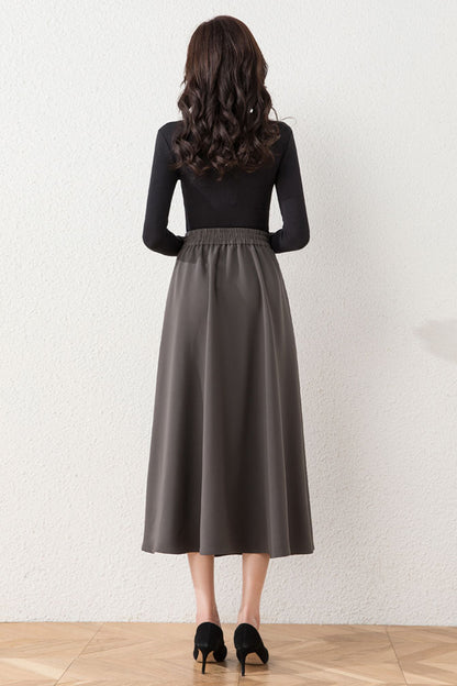 Asymmetrical A-Line Long Skirt 4099