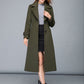Army Green Fall Winter Midi Warm Wool Coat 2476