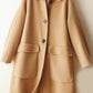 Pure Color Korean Medium-length Wool Coat 3774