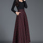 A-Line Causal Plaid Wool Skirt 3805