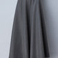 Women Dark Grey Long Wool Skirt 3790