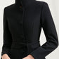 High collar cashmere winter long coat 2957