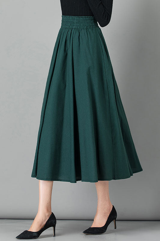 High Waist Casual Linen Skirt 4103