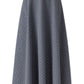 Long Simple Plaid Wool Skirt 3937