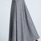 High Waist Plaid Wool Skirt 3945
