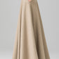 Khaki Plaid Maxi Wool Skirt 3946