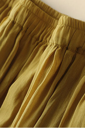 New Women Spring Summer Linen A Line Long Skirt 3590