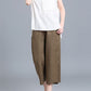 Women Vintage Inspired Short Sleeve Loose Linen Tops 3677