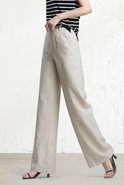 New Casual Cotton Linen Wide Leg Loose Pants 3522