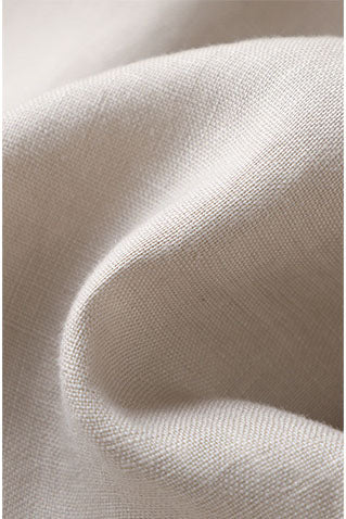 Beige Linen Maxi Skirt - Elastic Waist with Side Pockets 3595
