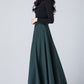 High Waist A-Line Linen Skirt 4114