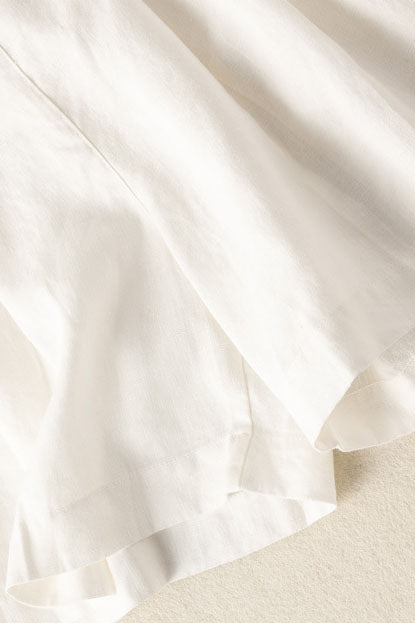 Yellow Cotton Linen Wide Leg Shorts - Loose Elastic Waist | Xiaolizi 3589
