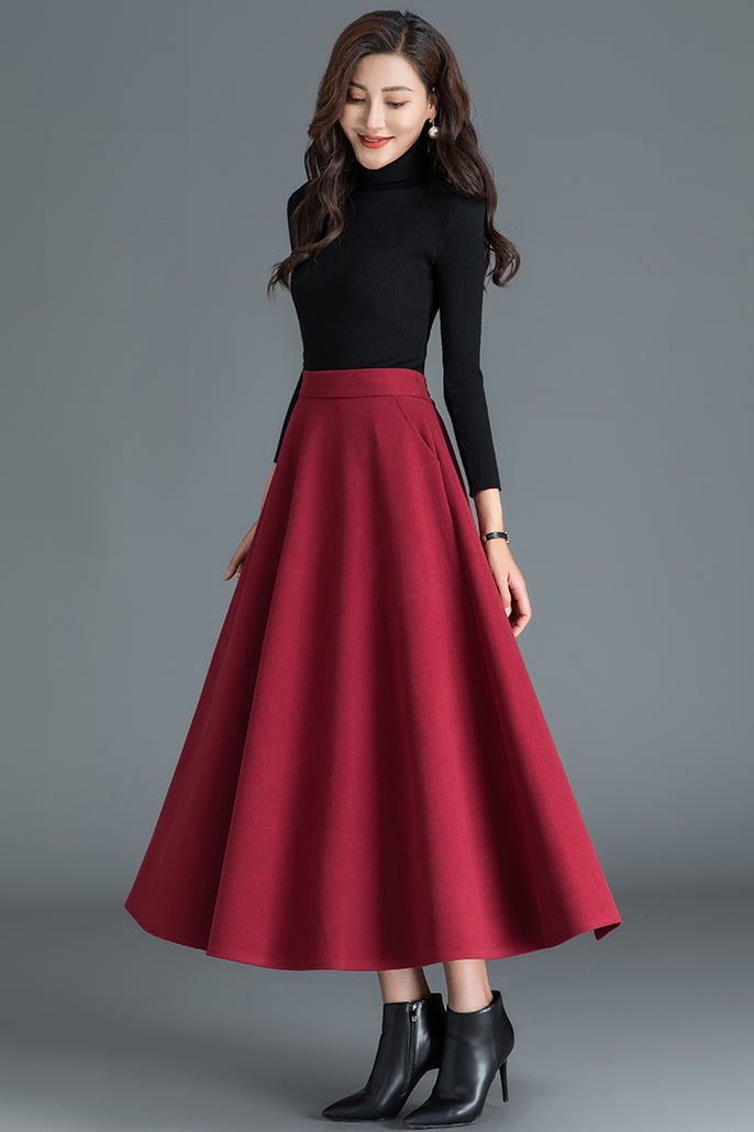 Ladies long hotsell wool skirt