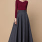 Dark Grey Plaid Women Wool Skirt 3798