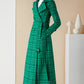 Women Green Plaid Wool Coat 3992