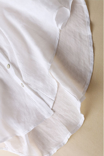 Simple Thin New Summer Women Linen Shirt 3598