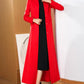 Winter Red Long Wool Coat 3972