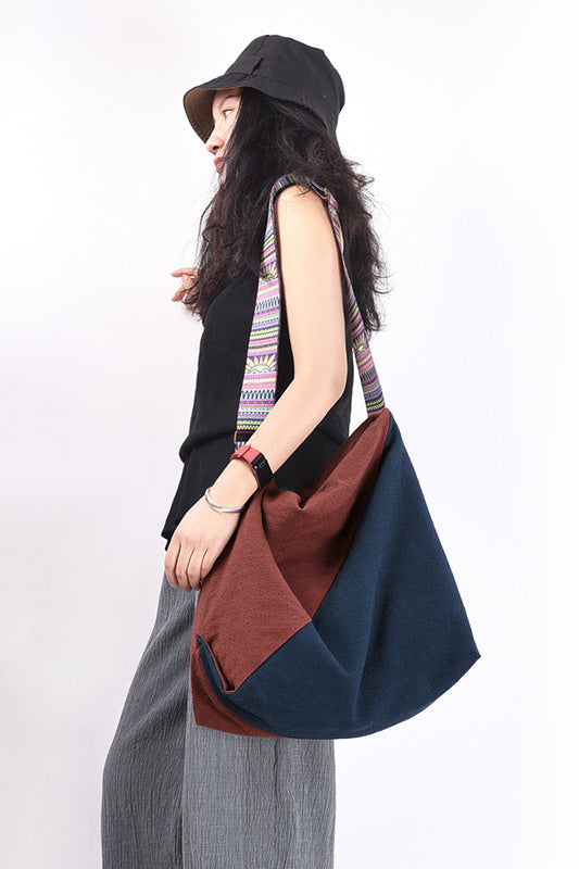 Women's Ethnic Style Patchwork Cotton Linen Single Shoulder Bag 3713