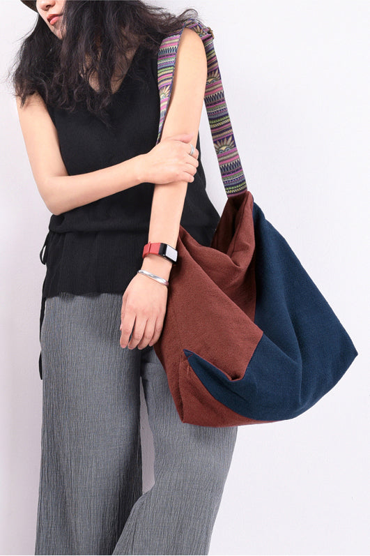 Women's Ethnic Style Patchwork Cotton Linen Single Shoulder Bag 3713