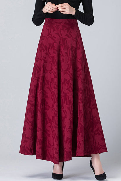 A-Line Swing Cotton Linen Skirt 4112