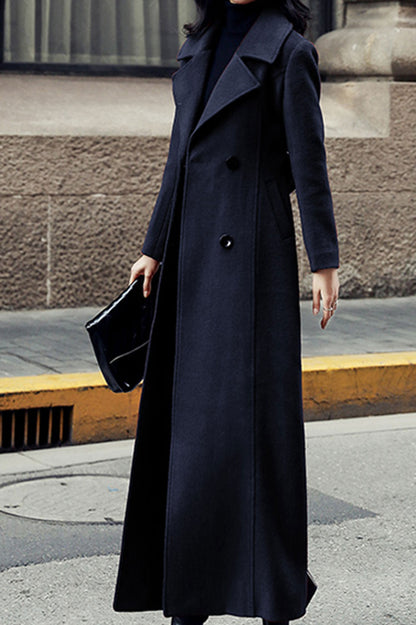 Retro Navy blue wool coat  3191