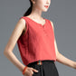 Summer linen casual sleeveless top 3407