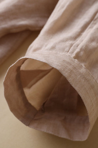 Simple Thin New Summer Women Linen Shirt 3598