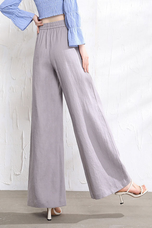 Women Loose Cotton Linen Wide Leg Pants 3518
