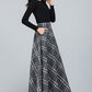 Autumn Gray Plaid Wool Skirt 3953
