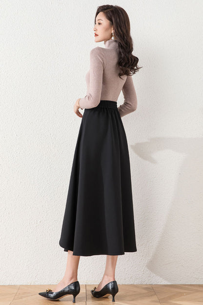 Asymmetrical A-Line Long Skirt 4099