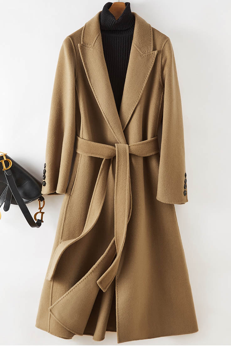 Pure Color Simple Autumn Winter Warm Wool Coat 3762