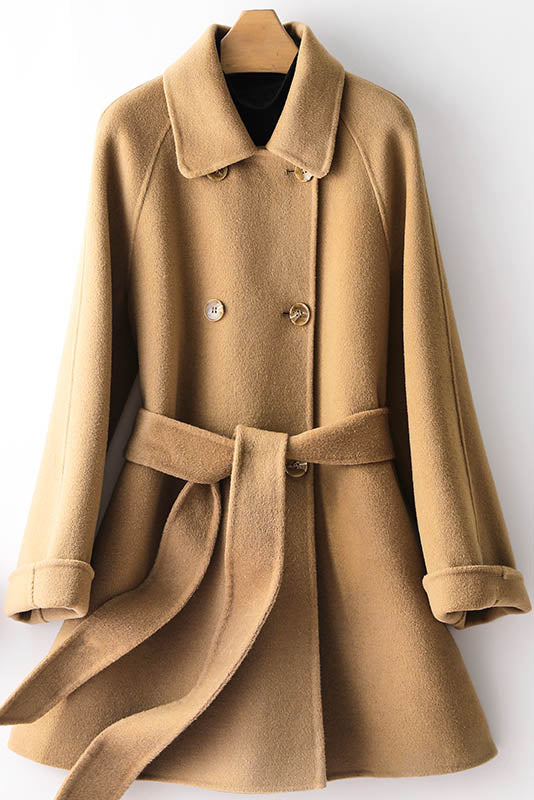 Women's Loose Long Winter Pure Color Wool Coat 3765