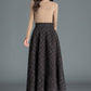 Women A-Line Plaid Long Wool Skirt 3809