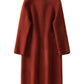 Women Medium-length Pure Color Wool Coat 3746