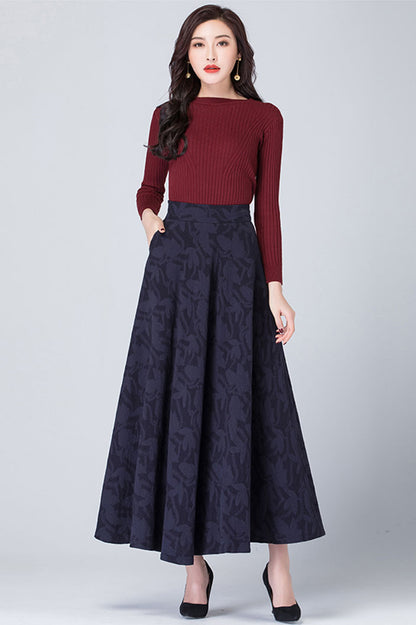 A-Line Swing Cotton Linen Skirt 4112