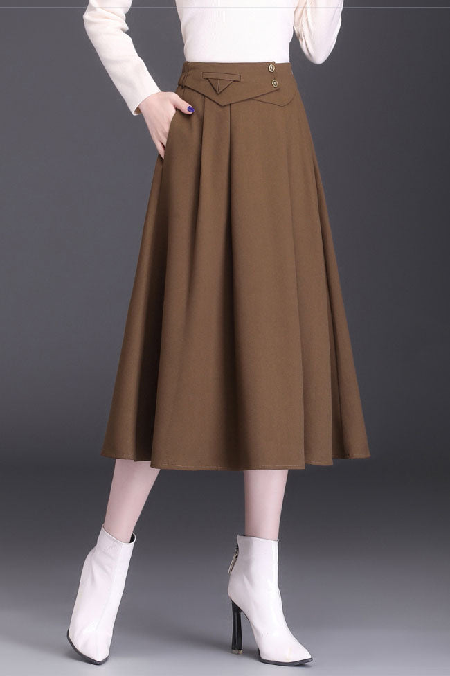 A-Line High Waist Pleated Skirt 4100