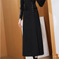 Autumn Winter Black Wool Coat 3973