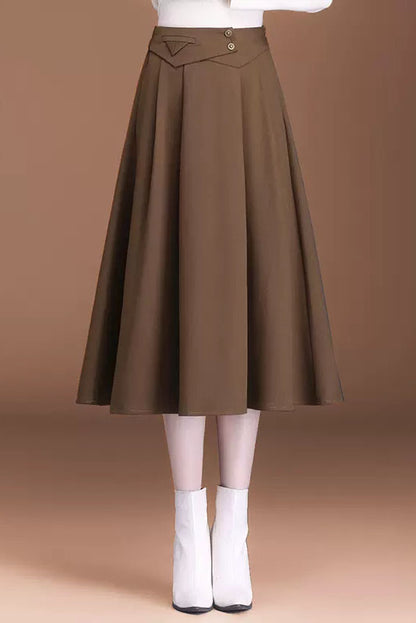 A-Line High Waist Pleated Skirt 4100