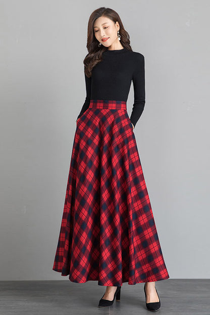 Spring Autumn Cotton Plaid Skirt 4105