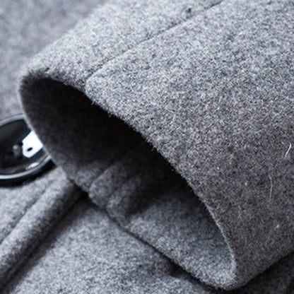 Gray Wool Maxi Coat - Double Breasted with Belt 3193