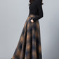 Autumn Winter Plaid Wool Skirt 3801