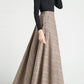 Autumn Winter Swing Plaid Wool Skirt 3794