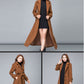 Brown winter fall Long coat with belt 2475
